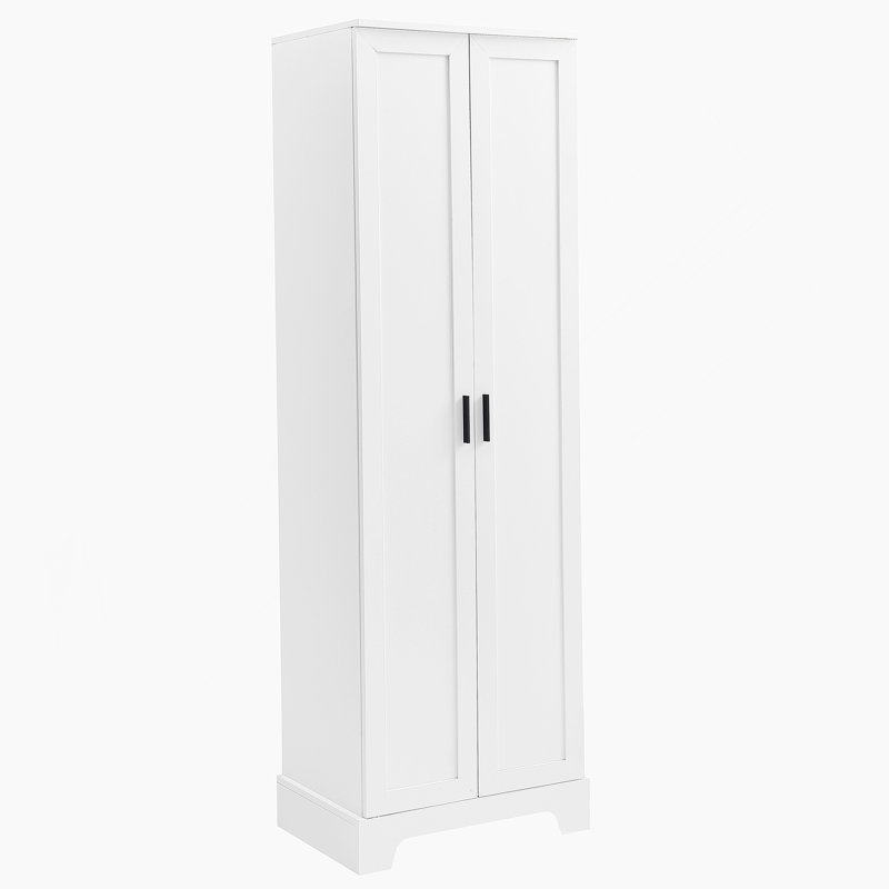 Versatile Storage Cabinet With Two Doors For Bathroom And Office, Featuring Adjustable Shelves And Anti - Tipping Device For Enhanced Safety And Convenience
