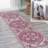Aailiyah Ornate Large Medallion Machine-Washable Red/Navy Rug-484126087
