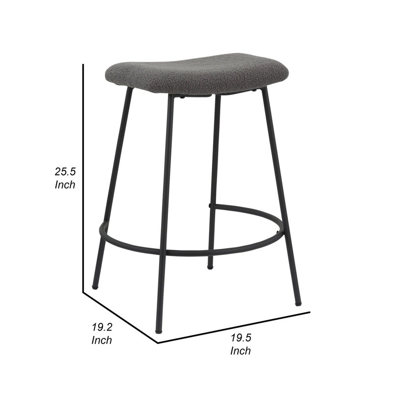 Tabouret de comptoir 25,5 po Giannah, gris