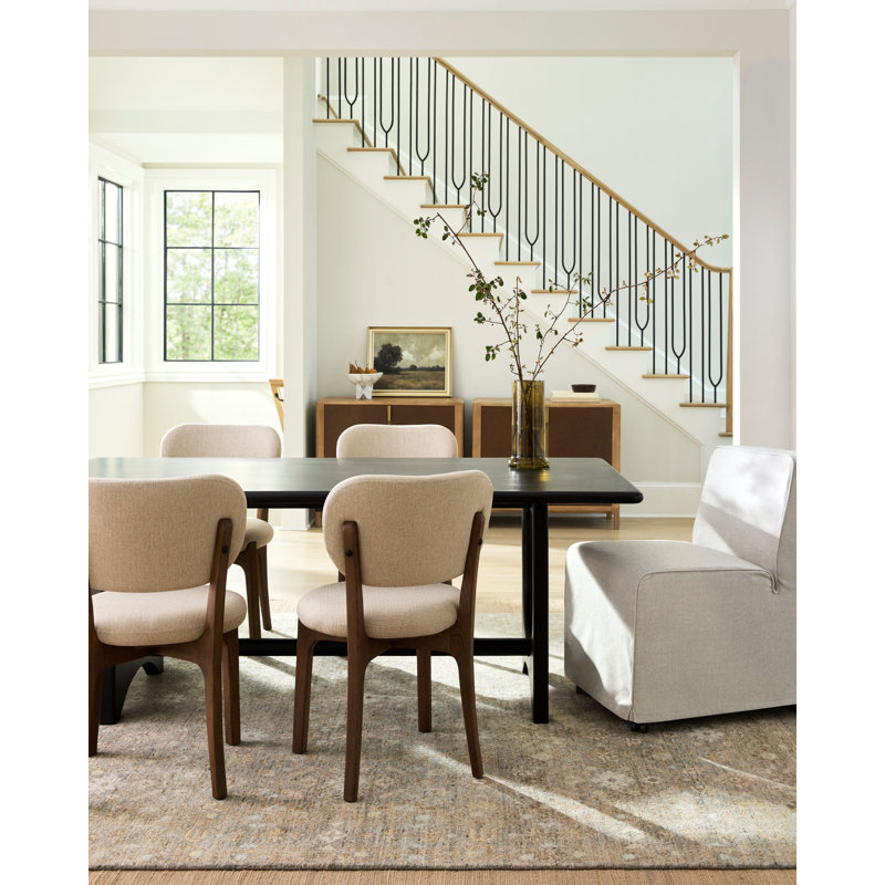Dawna 78" Solid Wood Trestle Dining Table, Black