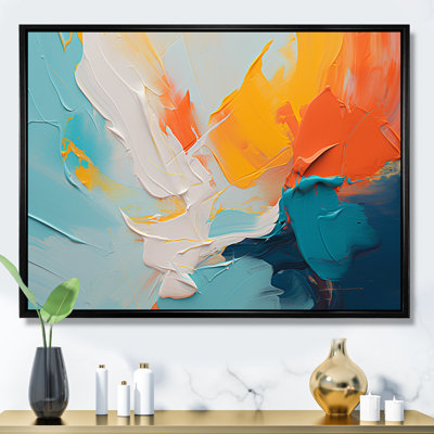 Blue And Orange Paint Expression 2 - Abstract Wall Art