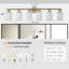 Applique murale 39 po pour meuble-lavabo 39 lumières 39 po, finition dorée avec abat-jour en verre givré pour éclairage de salle de bain ou de couloir (ampoules non incluses)-1391404898-1391404899-1391404901