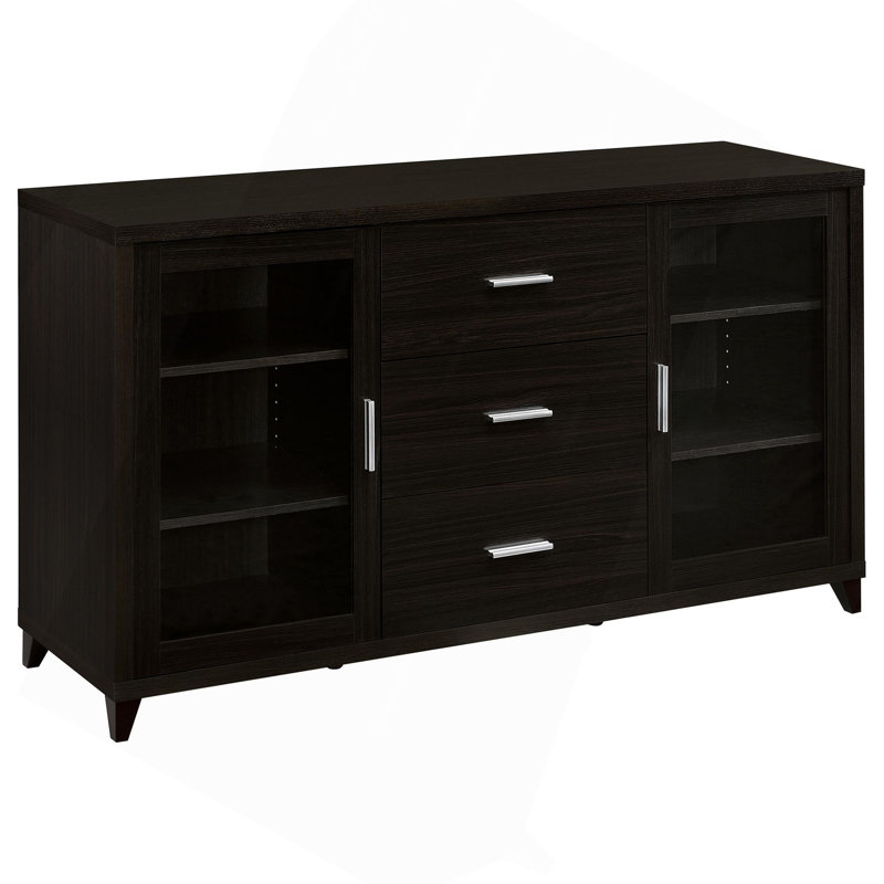 Nyler Cappuccino 3-Drawer Rectangular TV Console