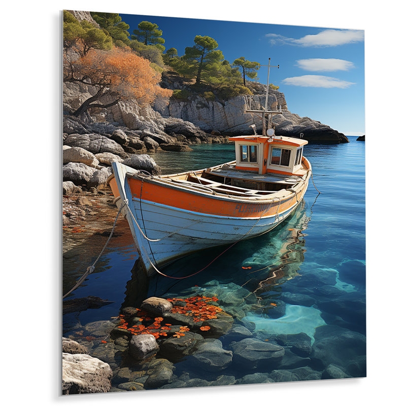 Grèce, Grèce, île grecque, odyssée I - Grèce, art mural en métal, H 40 po x l 30 po x P 1 po