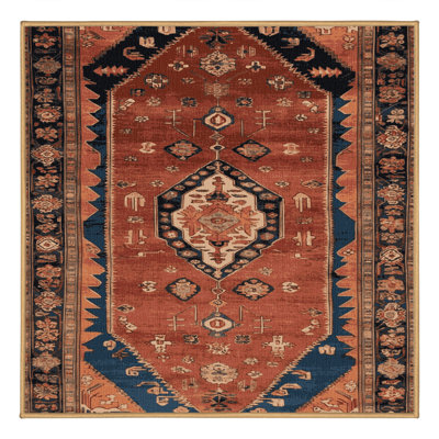 Machine Washable Persian Brown Area Rug