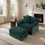 Fauteuil d'appoint moderne avec repose-pieds, fauteuil en chenille pour la lecture au salon et dans la chambre-2076264698