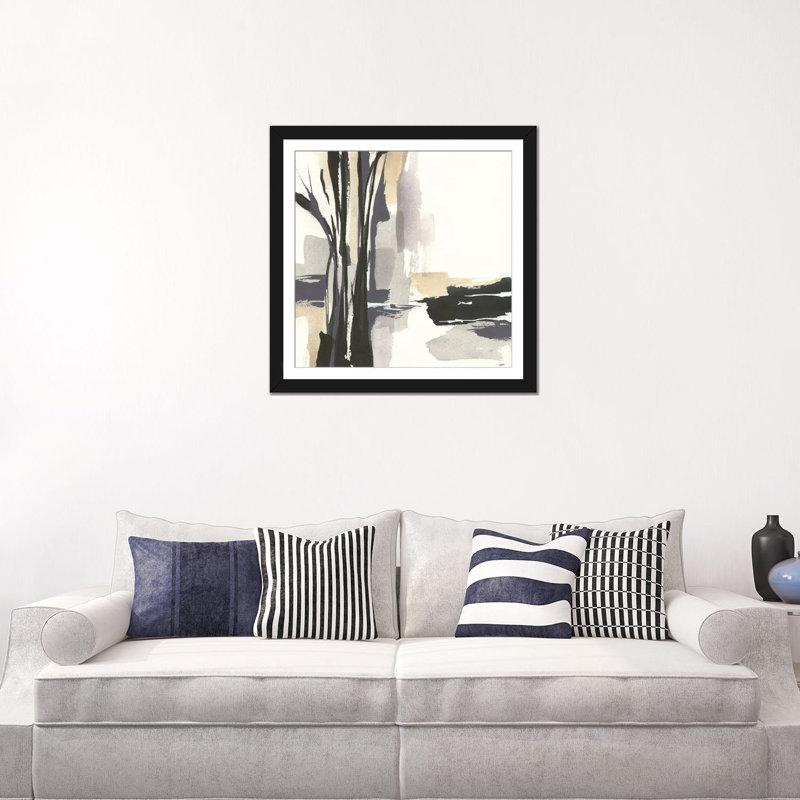 « placid i », impression sur toile, H 24 po x l 24 po x P 1 po, Papier d'art encadré noir, Blanc