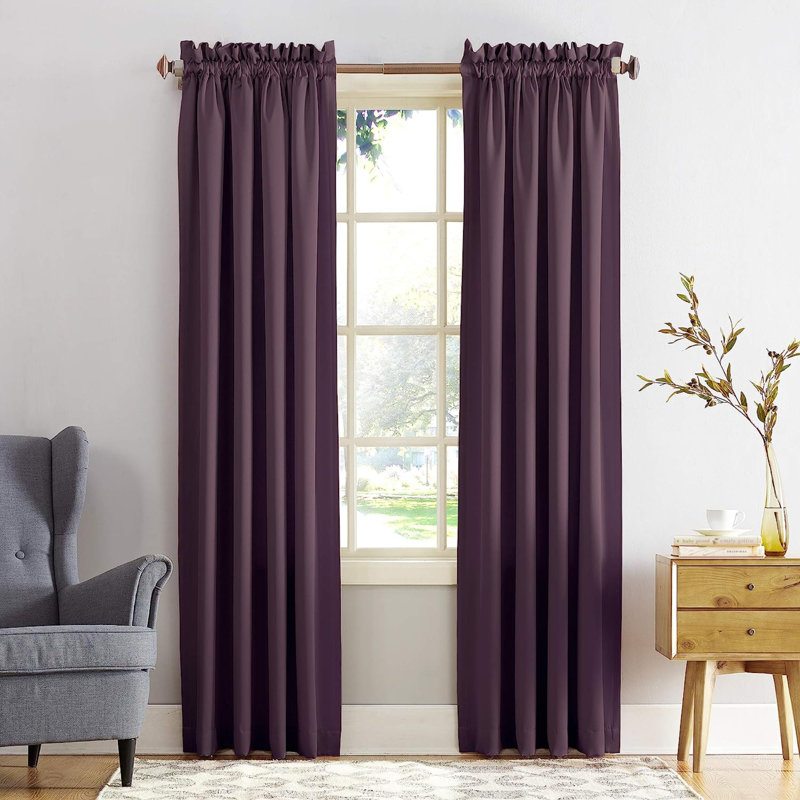 Sage Green Polyester Room Darkening Rod Pocket Curtains