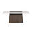 Rectangular Faux Marble Dining Table With Plinth Base In Dark Walnut And White