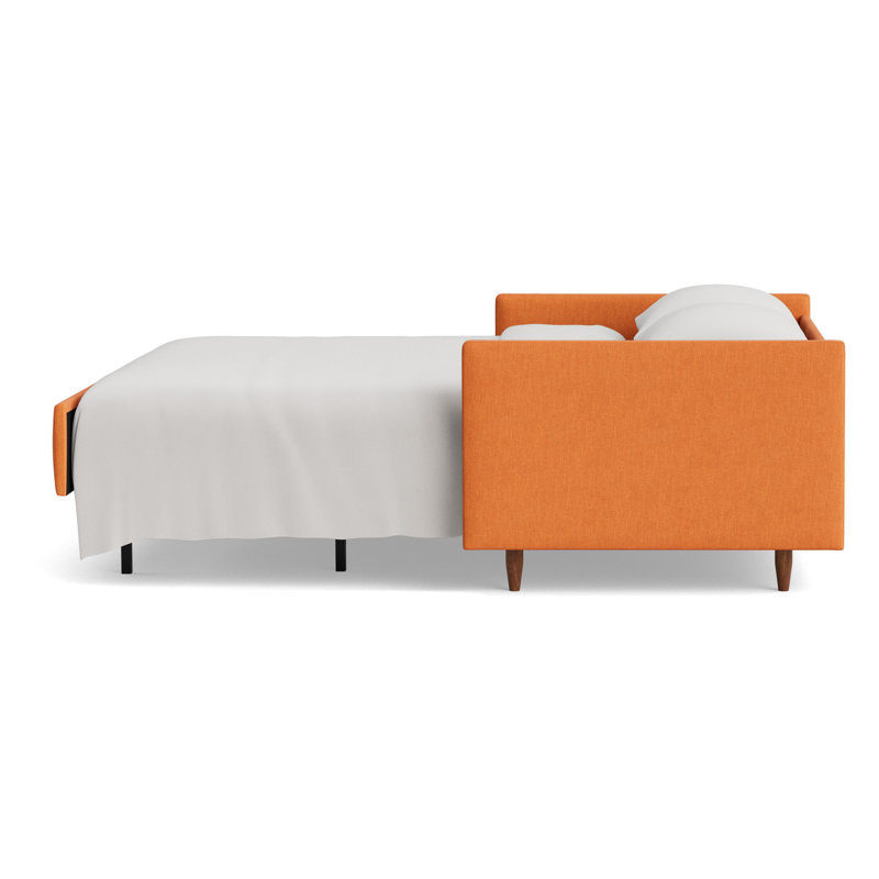 Skinny Fat Sofa Bed, Performance Weave - Carrot