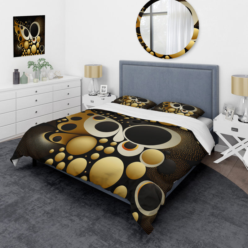 Ensemble de housse de couette en microfibre / polyester Golden Circular Universe II Bedding