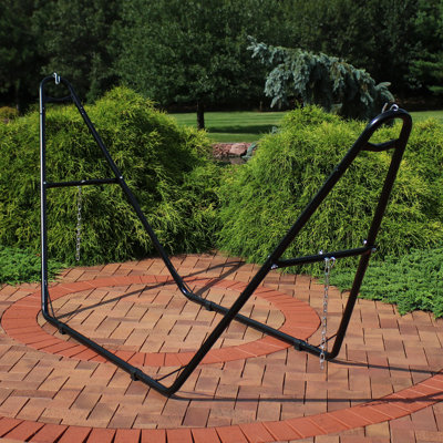 Universal Multi-Use Powder-Coated Steel Hammock Stand for 9' to 14' Hammocks - Black