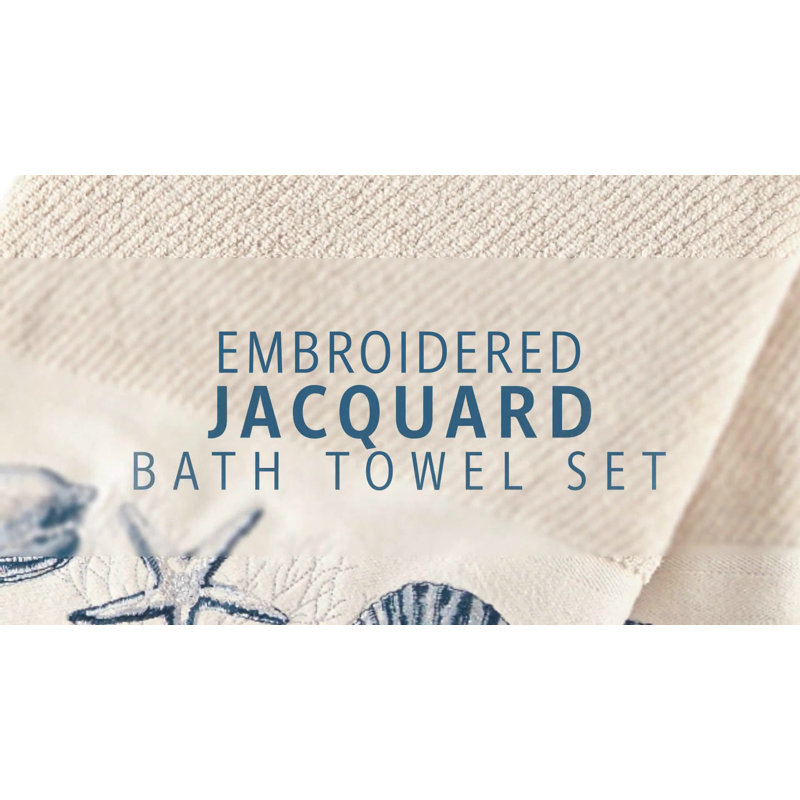 Bayside Embroidered Cotton Jacquard 6 Piece Towel Set