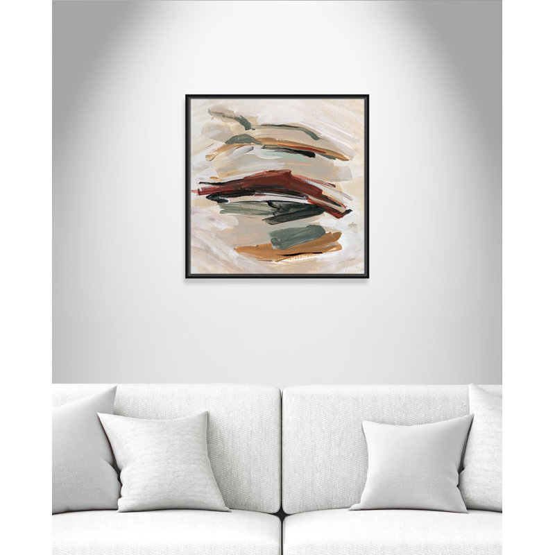«Carmina Spring Shadows» par Susan Jill - peinture sur toile à cadre flottant, H 25,5 po x l 25,5 po, Noir, noir, noir, noir