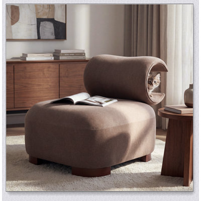 Modern Polyester Upholstered Accent Chair with High Weight Capacity for Durable Living Room Comfort and Style
