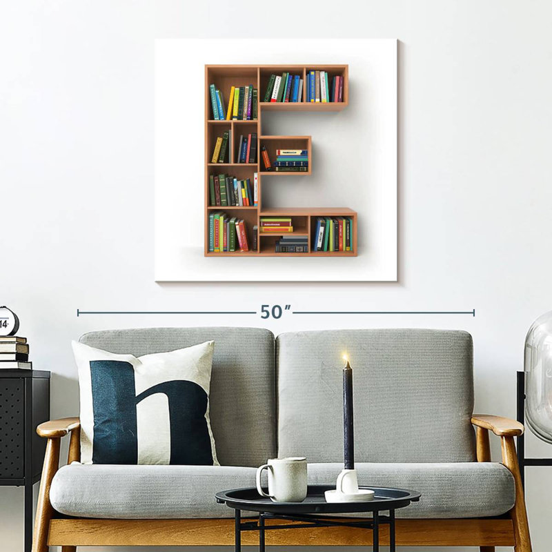 Tergel Bookcase Letter E, 30" H x 30" W