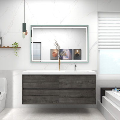 Ensemble de meuble-lavabo mural simple 60 po Moncear
