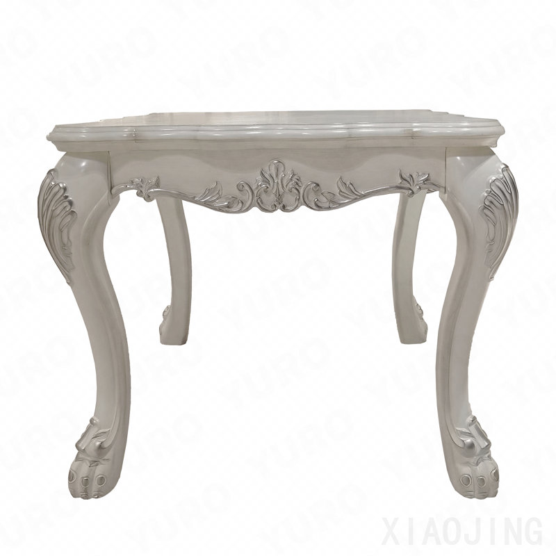 Table de bout Bone White, Blanc, 24.2" H x 28.3" L x 28.3" W