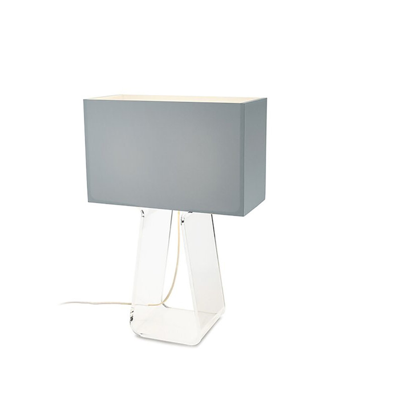 Tube Top Table Lamp, 14" H x 9.5" W x 4.5" D, Clear/Silver