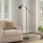 65" Black Metal And Marble Task Floor Lamp
