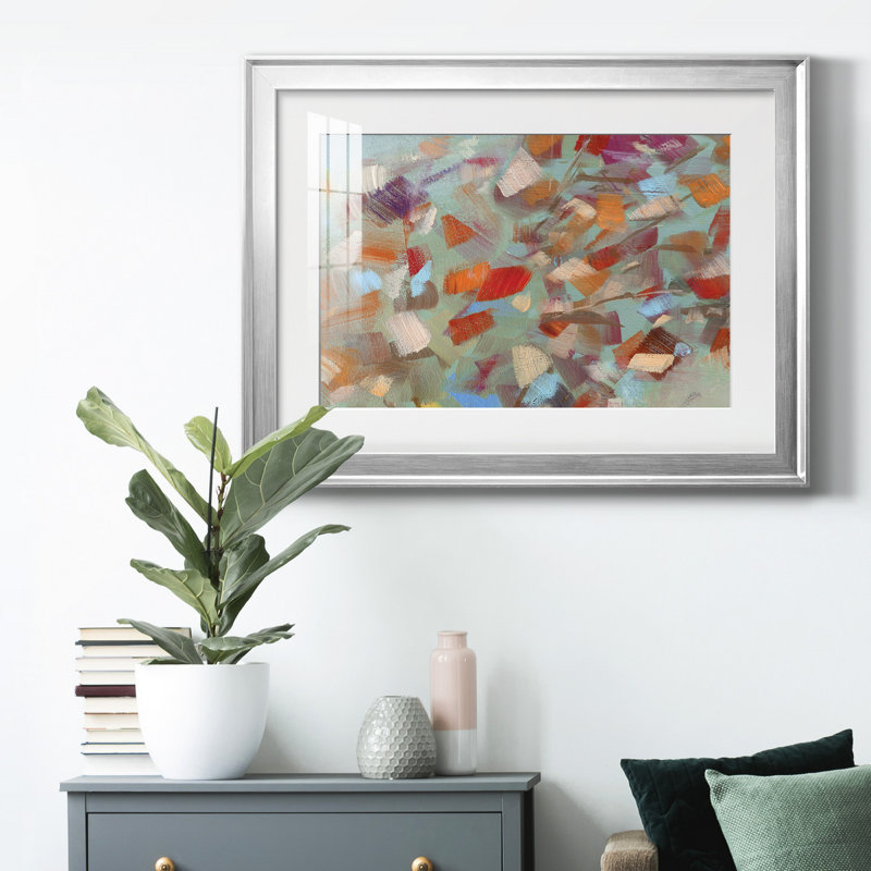Confetti Party - peinture encadrée, H 30,5 po x l 42,5 po x P 1,5 po, Papier avec cadre argenté
