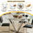 45.3" Round Tempered Glass Dining Table with Radial Metal Base, Silver-215383320