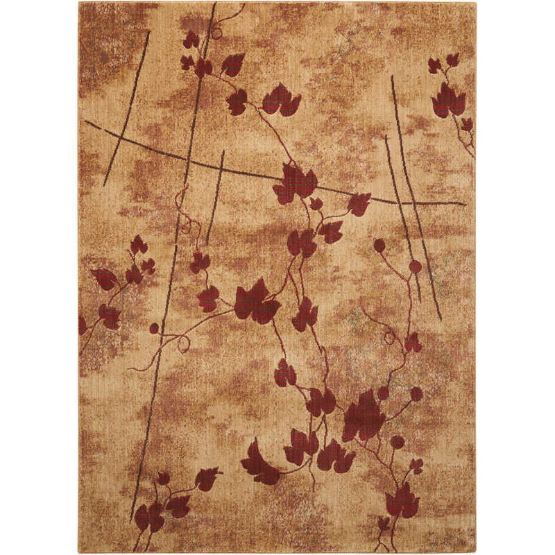 Tapis contemporain au lait Anastasia, Rectangle 5 pi 3 po x 7 pi 5 po