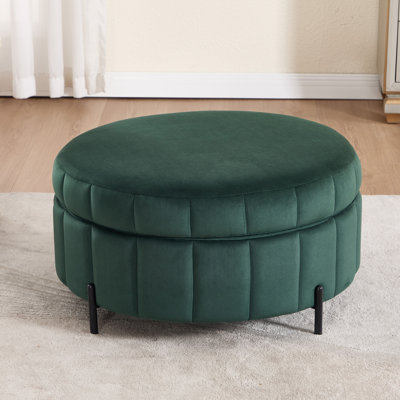 31.5"W Upholstered Storage Ottoman,Metal Legs Ottoman With Tray