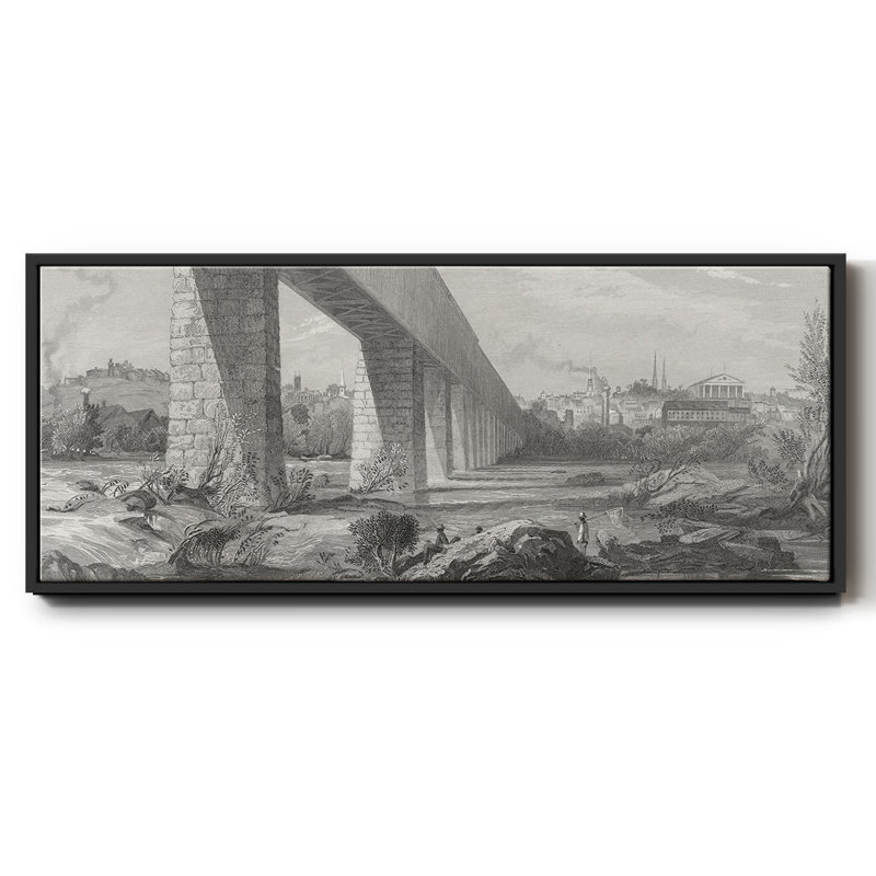" Richmond From The James ", Black, 20" H x 50" W x 1.5" D