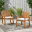 Chaises de salle à manger en bois d'acacia avec coussins, ensemble de 2