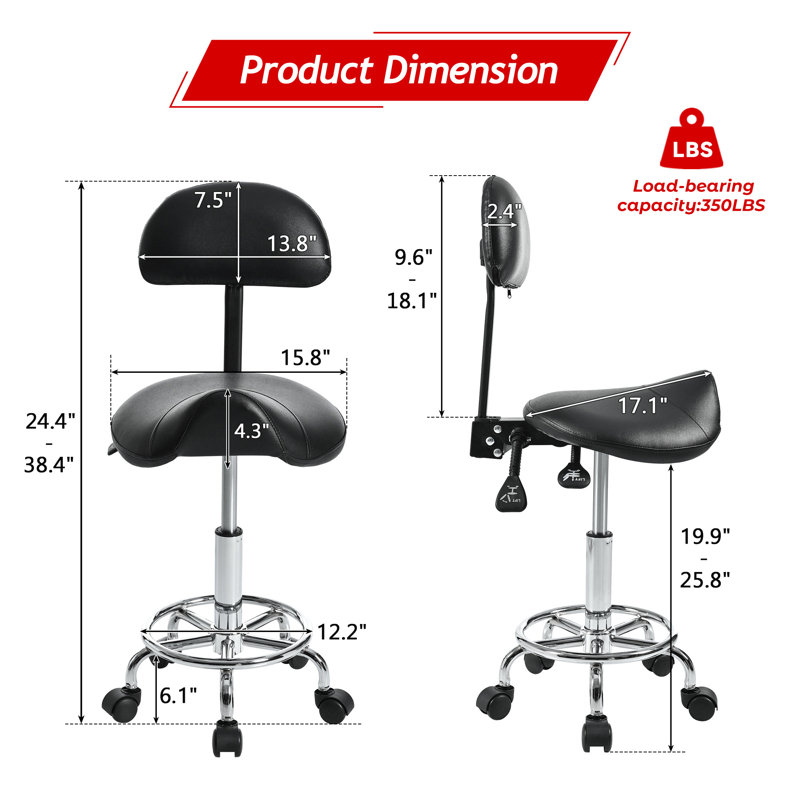 Saddle Stool With Back Support