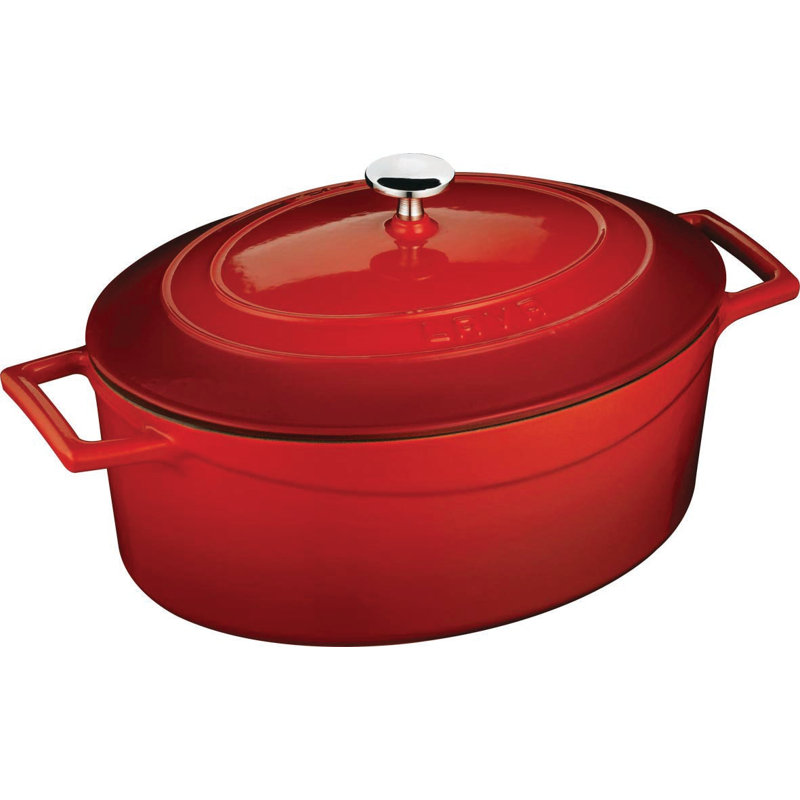 Casserole ovale en fonte Lava Canada, rouge, 5 pte