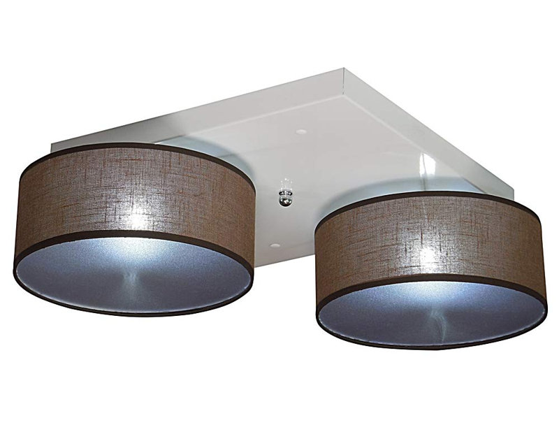 Pulley Fabric Semi Flush Mount, Brown