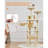 Cat Tree For Cats, Plush Multi-Level Cat Condo With 12 Scratching Posts, 2 Perches, 2Caves, Hammock, 2 Pompoms, Scratch Board For Indoor Cats -MS023LM Beige