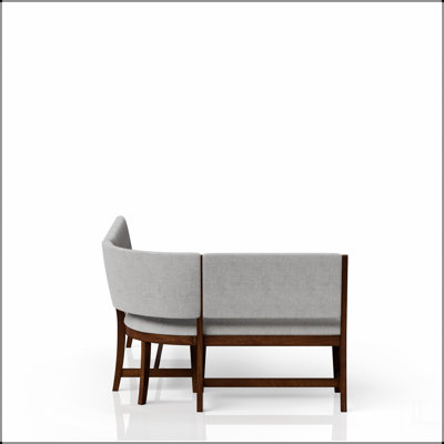 Banc de salle à manger incurvé de style Mid-Century