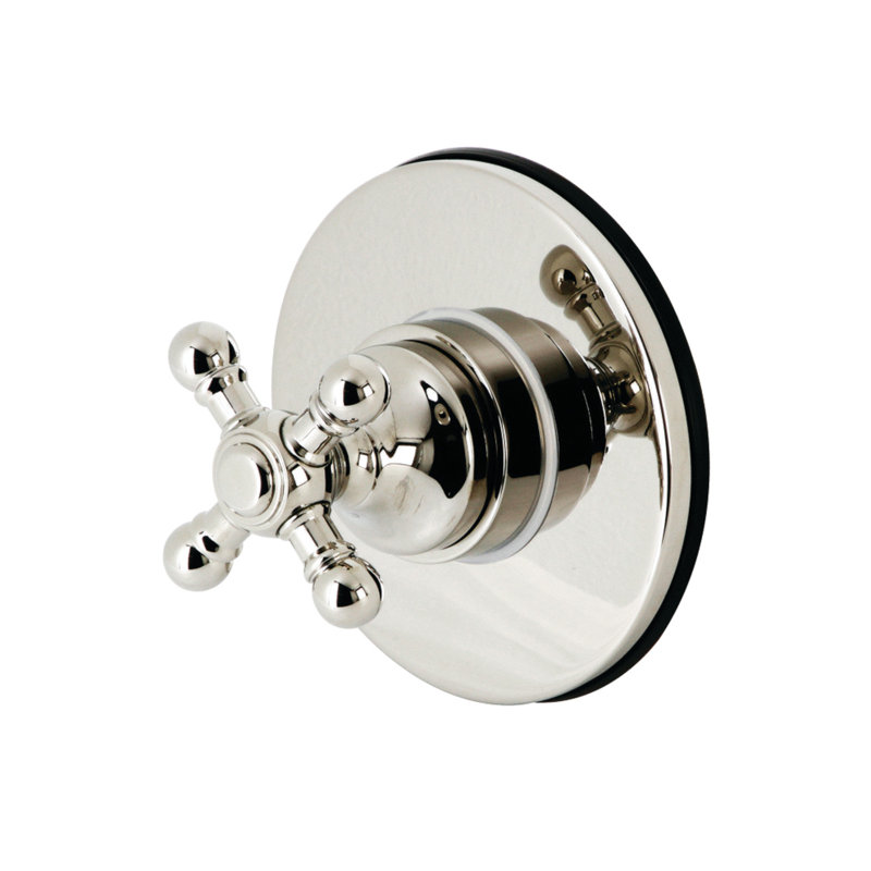 Valve de dérivation à trois voies à une poignée avec ensemble de garniture, Nickel poli