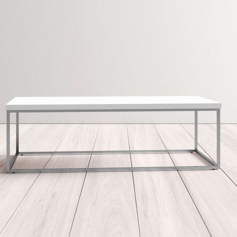 Table basse Valeta, Plateau blanc / base laquée