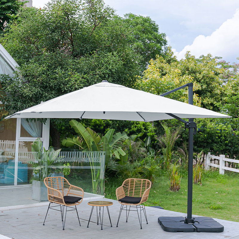 Messer 300cm Cantilever Parasol, Light Grey