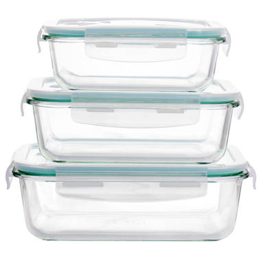 Pyrex 3.4 Cup Meal Box Meal Prep Glass Divided Storage Container Reusable  Red