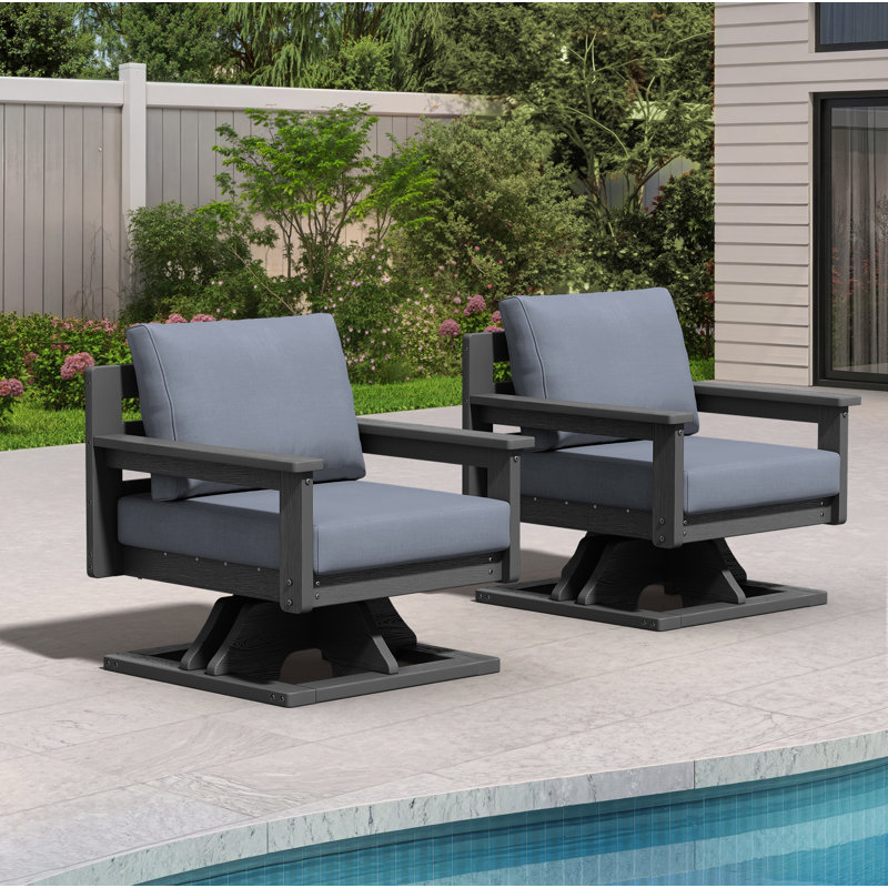 Swivel Patio Chair with Premium Cushion - Outdoor Rocking Chair for Ultimate Comfort, Gray