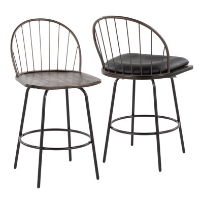 Tabouret de comptoir à hauteur fixe de 26 po Riley Claire Farmhouse