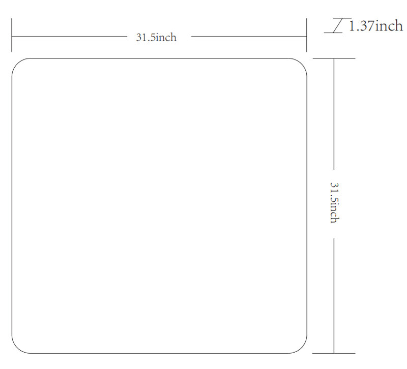 Destefano Essence Full Length Mirror, 24" x 24", White