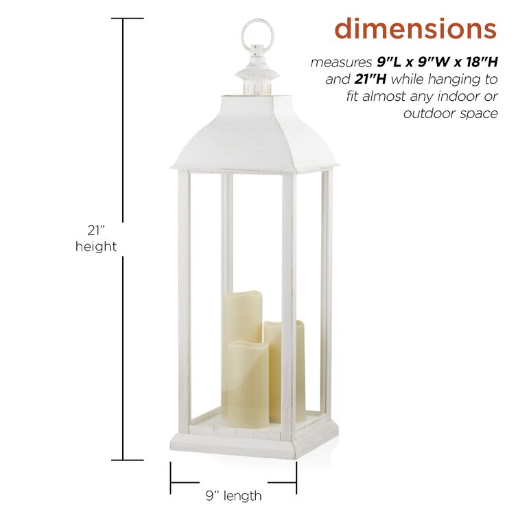 Ascher 7.4'' Battery Powered Integrated LED Color Changing Outdoor Lantern