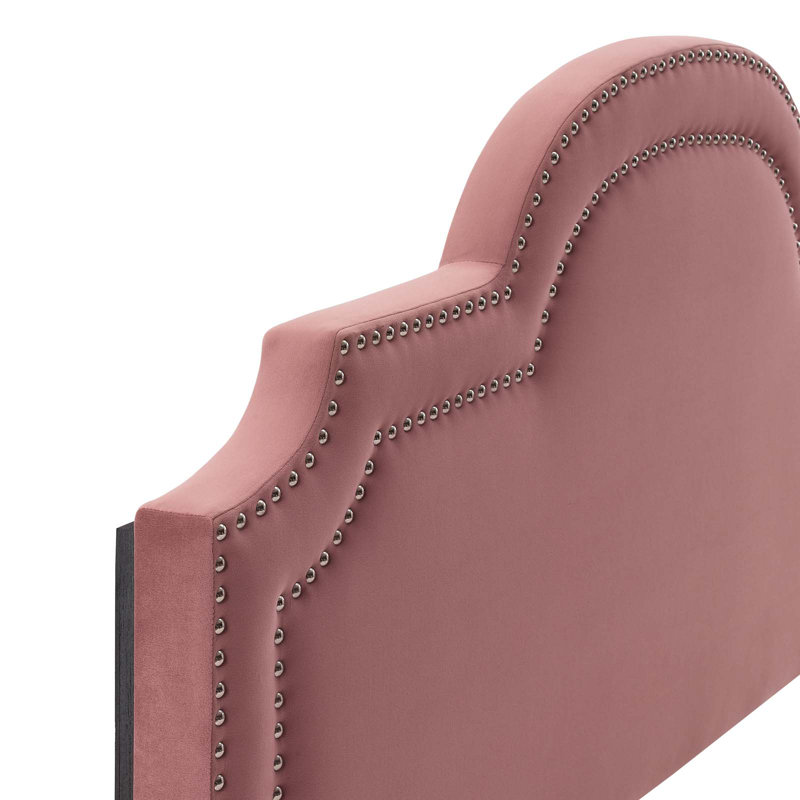 Tête de lit en velours Belinda par Modway, Vieux rose, Très grand/Très grand californien