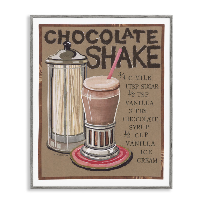 Recette de chocolat frappé par Nancy Overton, Estampe numérique Farmhouse, H 20 po x l 16 po