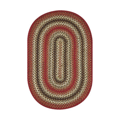 Cozell Braided Jute Non-Shedding Premium Red/Gold/Cream Rug