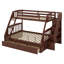 Lit superposé simple au dessus d'un lit double avec tiroirs Jawara Kids-1875896444