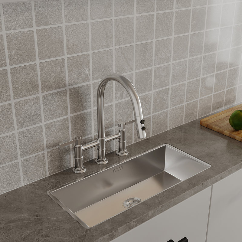 Robinet de cuisine VIBRANTBATH, Nickel brossé