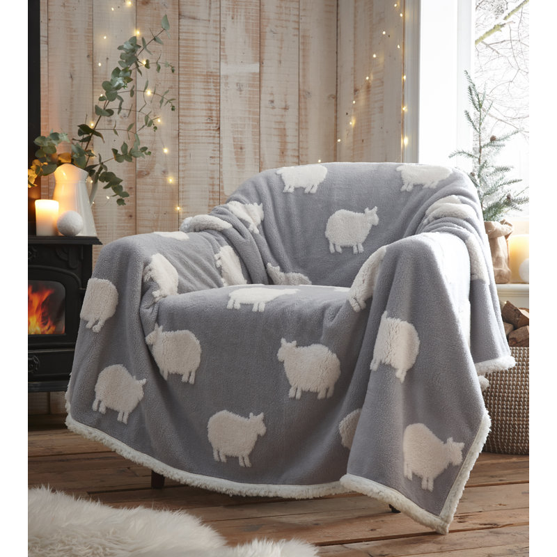 Keyaan Plain Weave / Muslin Throw Blanket, Light Grey