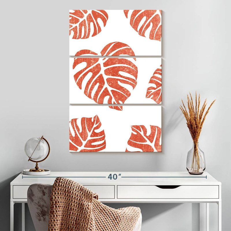 Harnek - feuilles de terre cuite III, H 32 po x l 20 po